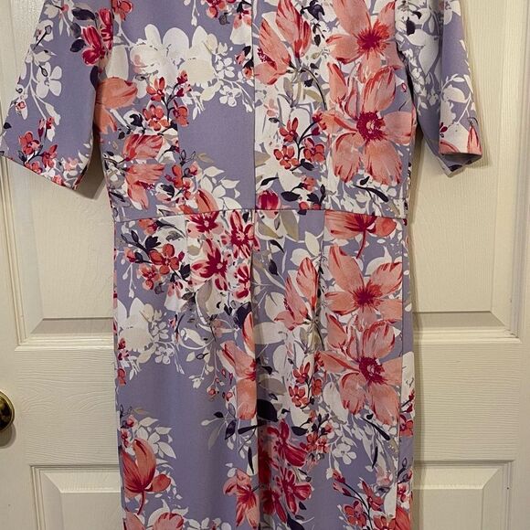 Chetta B Floral Dress in Lavender and Pink - Picture 5 of 7